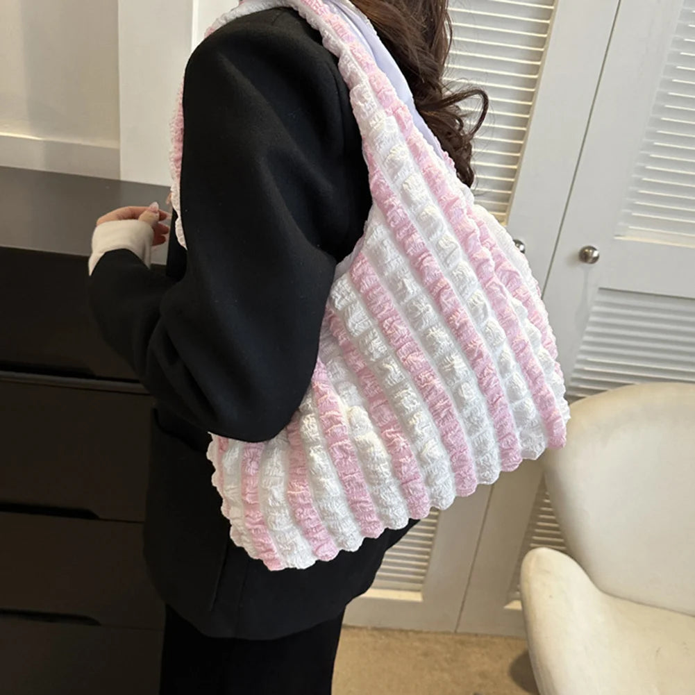 Elegant Handbag Pleated Cloud Bag Female Candy Color Large Capacity Shoulder Bag Handbags Shopping Girls Pouch Tote Bolsas