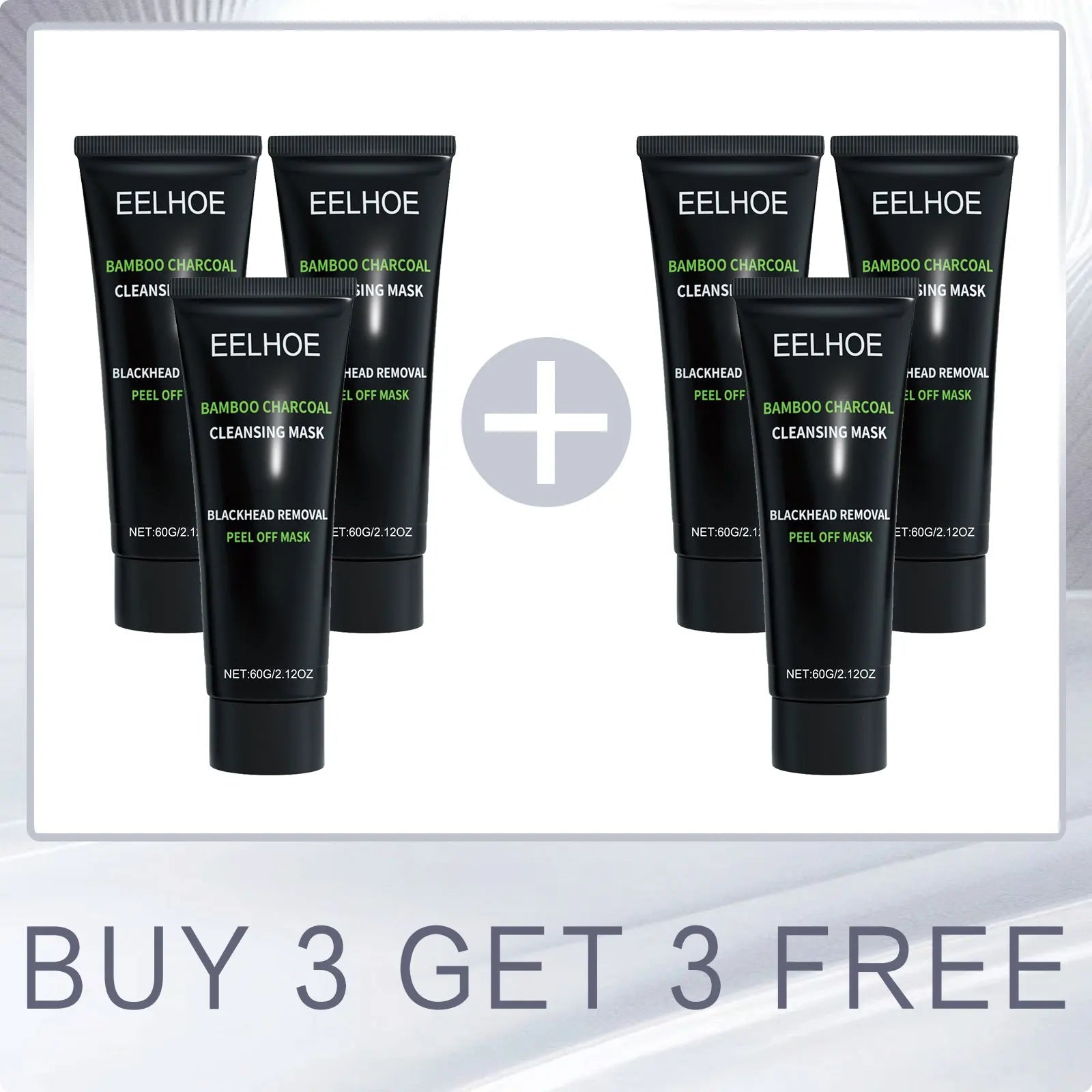 EELHOE Bamboo Charcoal Mask Blackhead Remover Deep Cleansing Shrink Pores Skin Tightening Rejuvenate the Face Tear Peel off Mask