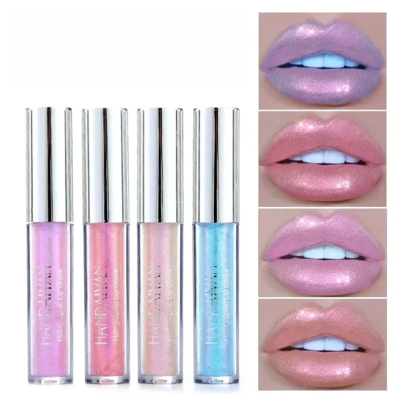 6 Colors Glitter Liquid Lip Gloss Tint Laser Holographic Lipstick Mermaid Glitter Lip Gloss Not Fading Lasting Lip Tint Cosmetic