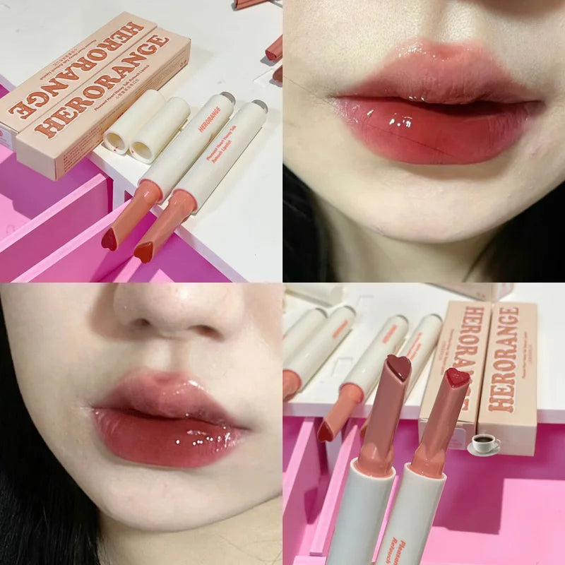 Crystal Honey Solid Lip Glaze Nude Rose Brown Plumping Lip Gloss Moisturising Jelly Tinted Lip Balm Hydrating Black Tea Lipstick