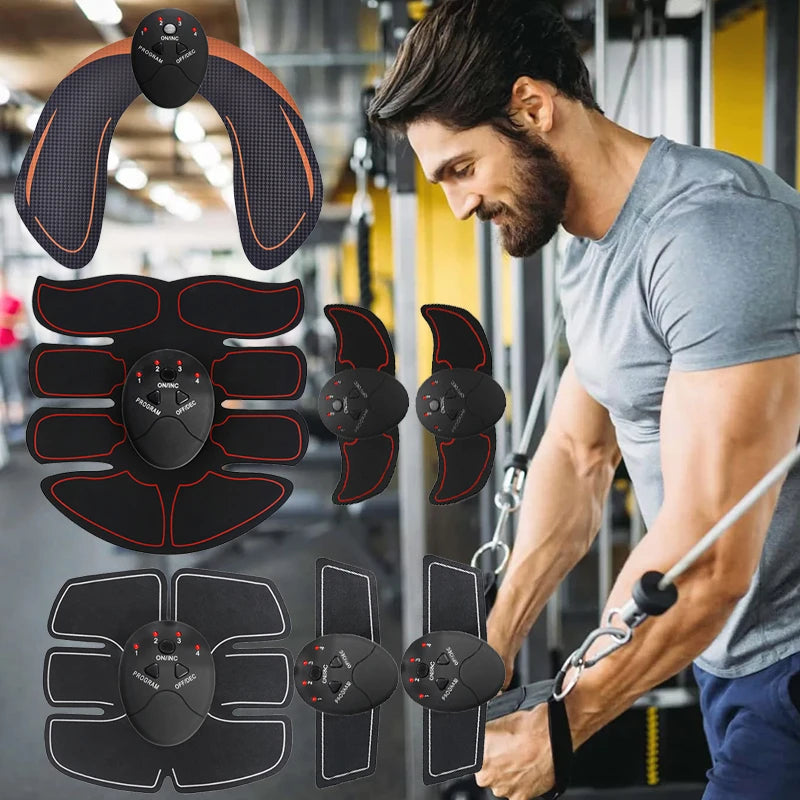 Abdominal Muscle Massager 6Pack and Hip Fitness ABS Arm Training Patches Muscle Exercise Instrument USB Charging Home Men