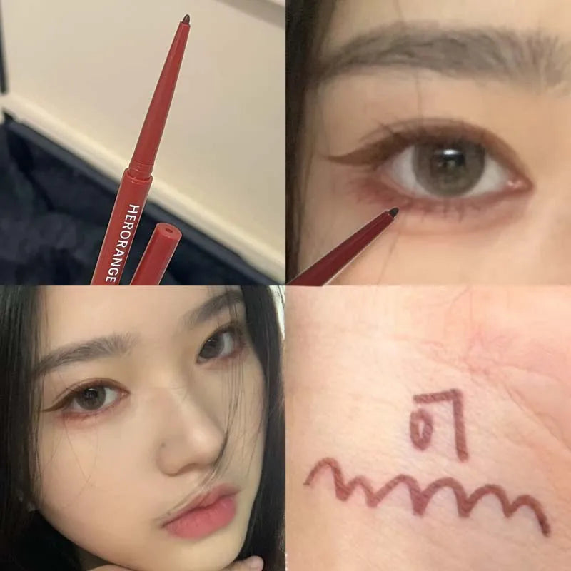 Matte Brighten Lying silkworm Eyeliner Gel Pen Waterproof Quick Drying Pink Brown Ultra fine Eye Shadow Pen Not-Smudge Makeup