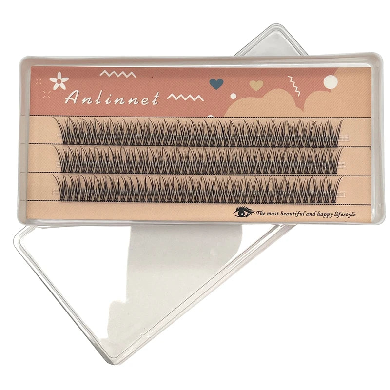 120 Clusters Fishtail Eyelashes Natural Grafted Eyelashes Professional Eyelash Extension Makeup A-Type Eyelashes Fairy Eyelashes
