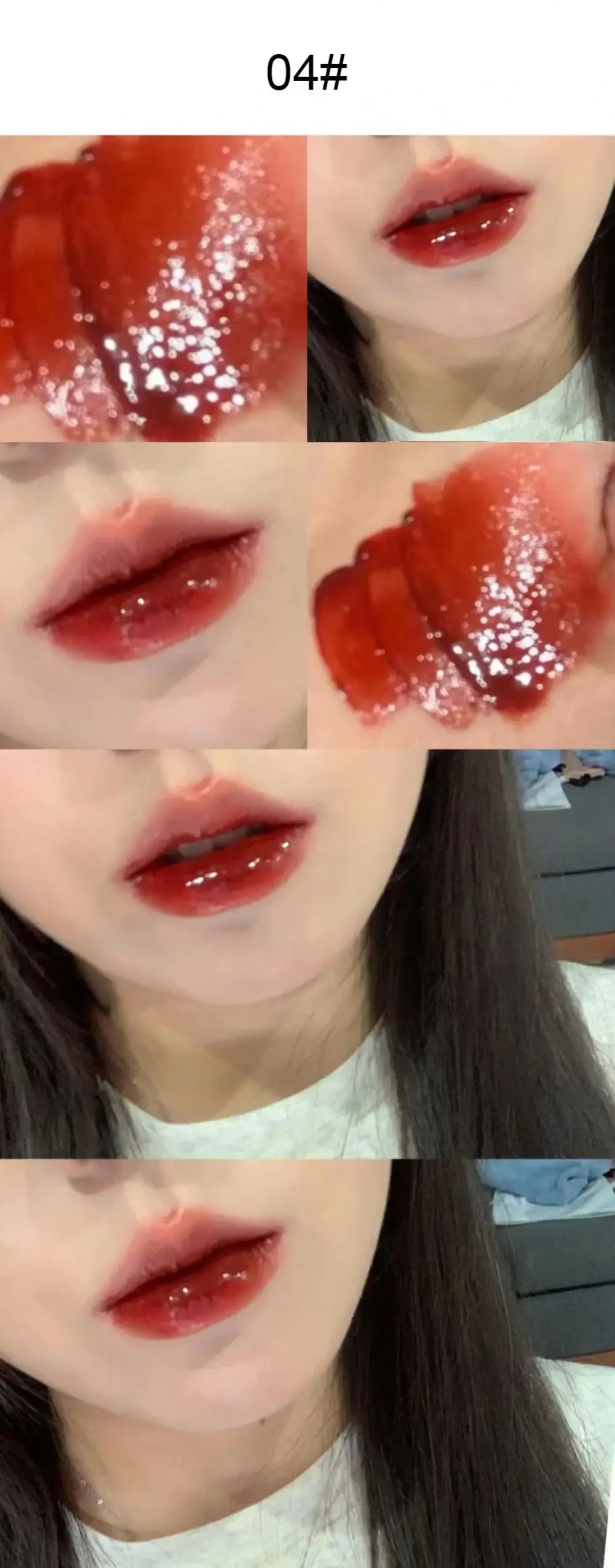 6pcs Set Cute Pink Lip Glaze Waterproof Liquid Lipstick Beauty Cosmetics Mirror Water Lip Gloss Lipgloss Gift Set Lips Makeup