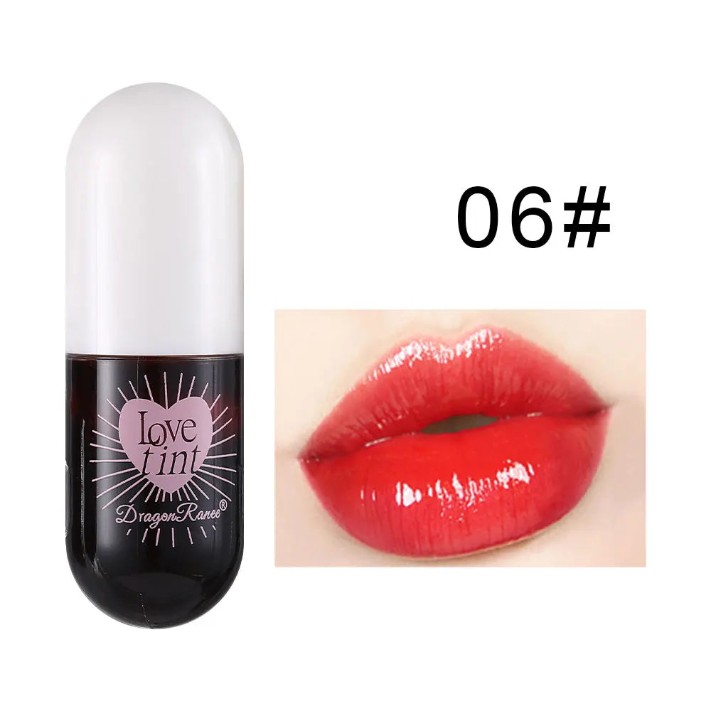 Mirror Lipstick, Water-Dyed Lip Liquid, Lip Glaze, Water-Glossy Mirror Glass Lipstick, Long-Lasting, Not Easy to Stick to the Cup, Lip Glaze, Light and Compact Lip Glaze