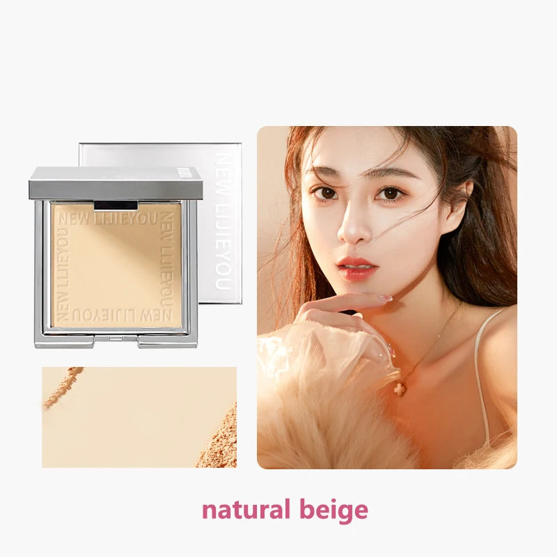 Waterproof powder with mirror, durable makeup, full face coverage, compact powder, cosmetics base, 3 colors