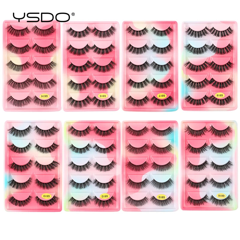 YSDO 5 pairs eyelashes makeup mink strip lashes dramatic eyelashes faux cils natural false eyelashes extension 3d mink eyelashes