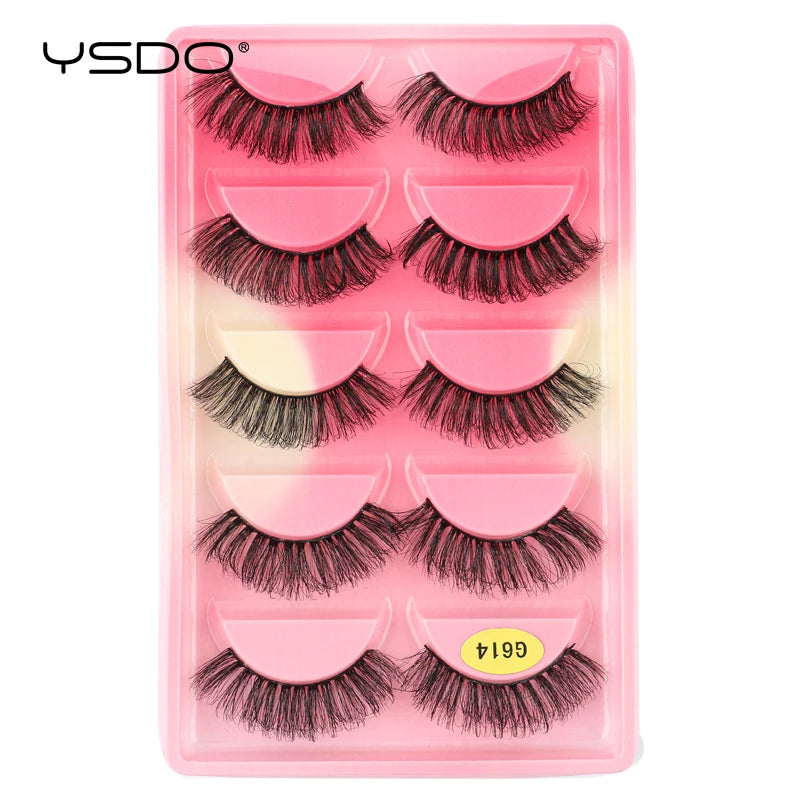 YSDO 5 pairs eyelashes makeup mink strip lashes dramatic eyelashes faux cils natural false eyelashes extension 3d mink eyelashes