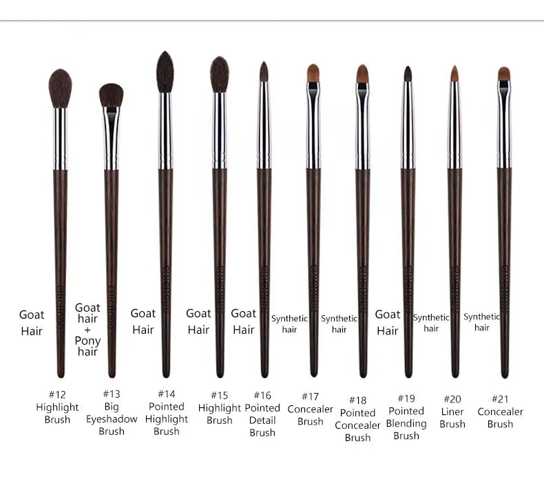 1pc High end Animal Hair Detail Eyeshadow Makeup brushes Highlight Make up brushes Eye Shadow Conceal Ebony Handle pencil beauty