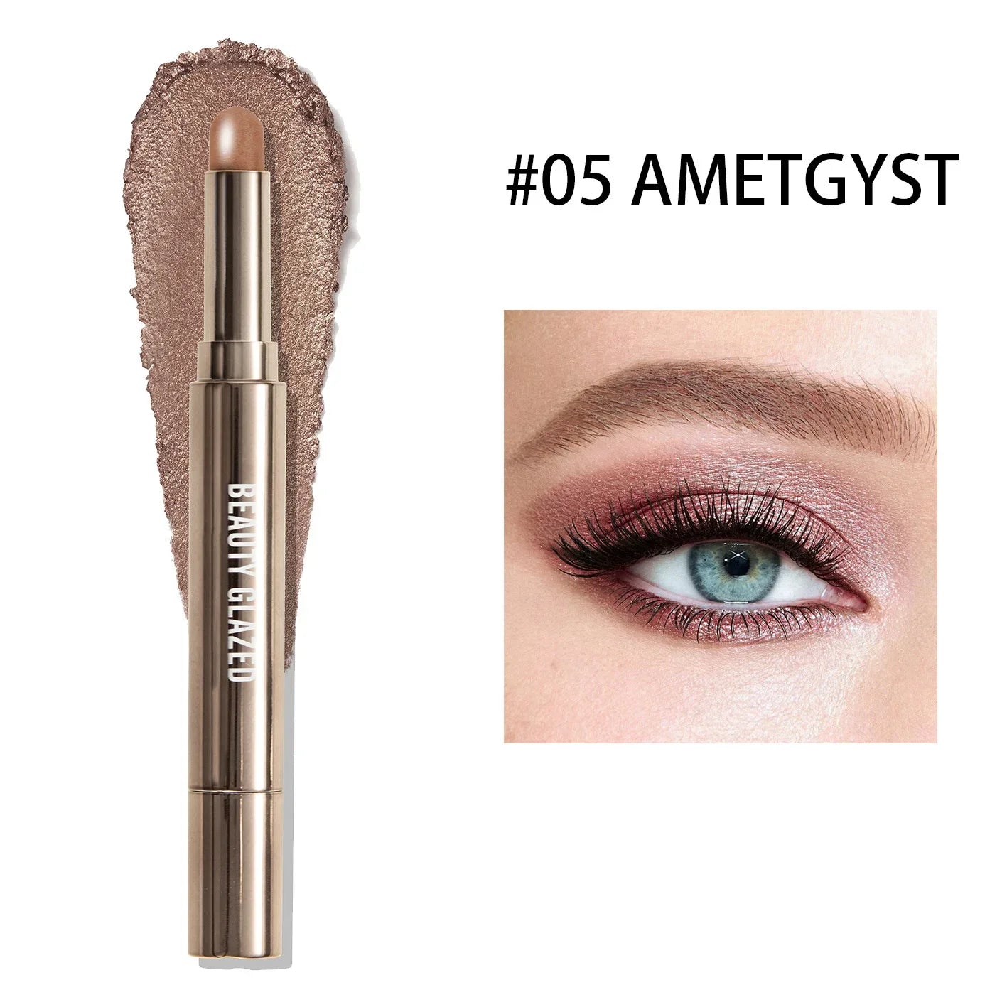 10 Color Double Ended Eye Shadow Stick With Sponge Brush Pearlescent Lasting Eyeshadow Pen Contouring Portable Makeup Cosmetics