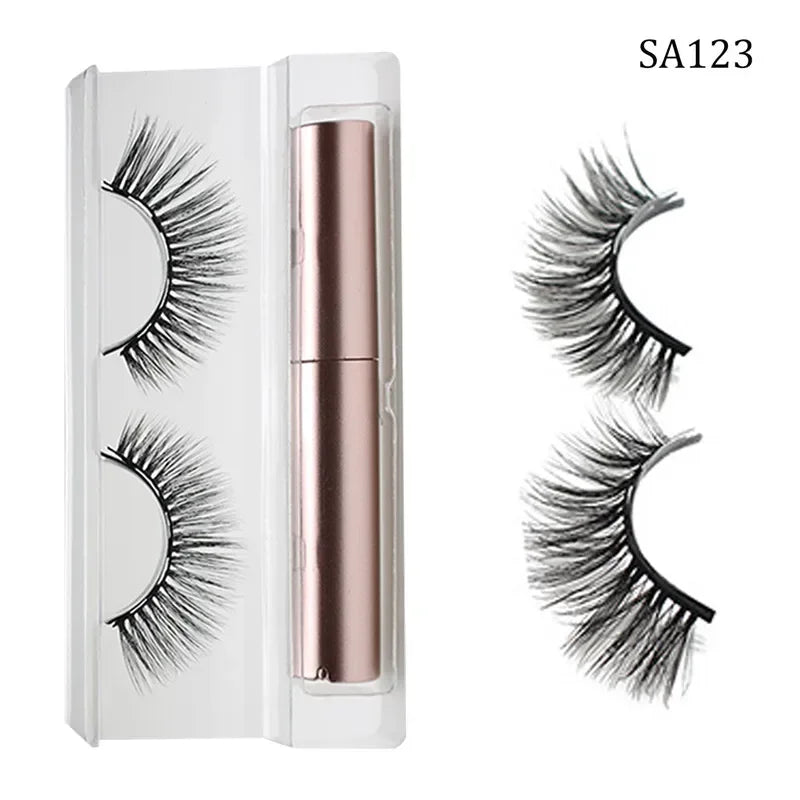 3D Magnetic Eyelashes Set Waterproof Lasting Naturally Magnetic Eyeliner Magnet Eyelashes Makeup Extension False Eyelashes Kit