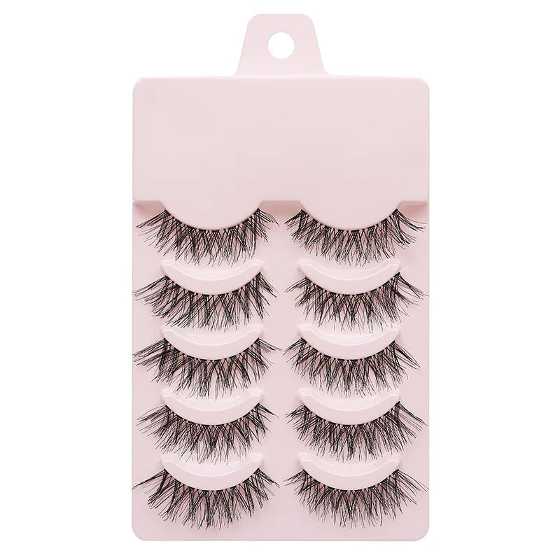 New 5 Pairs Manga Lashe Soft Natural Eyelashes Thick False Eyelashes Demon Eyelashes Daily Dating Makeup Eyelashes Lashes Wispy