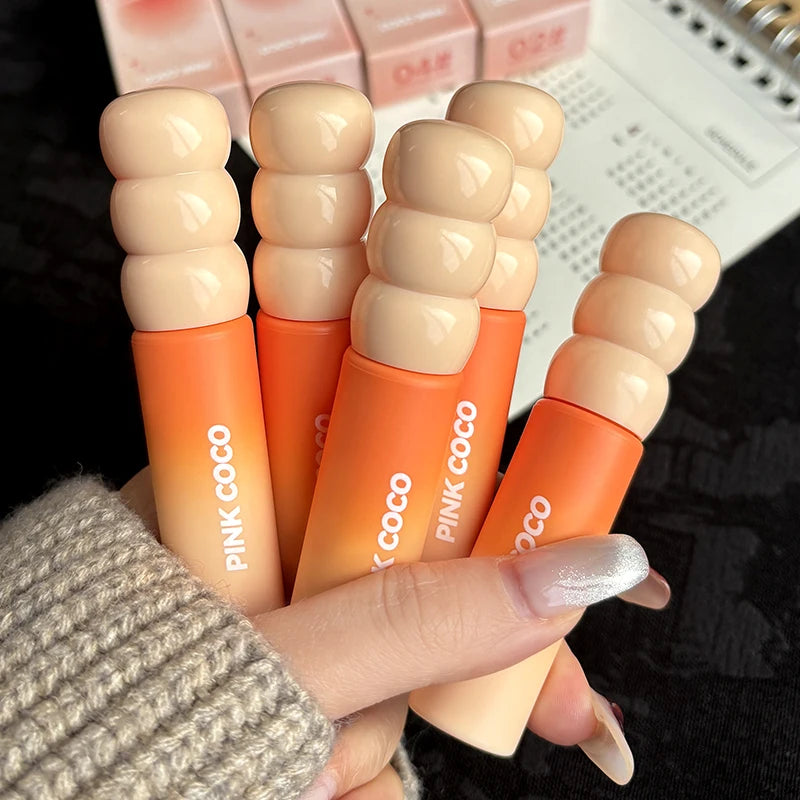 PINK COCO Sunset Galaxy Lip Glaze Matte Matte Velvet Lip Mud Low-saturation Tone Autumn and Winter Matte Lip Glaze