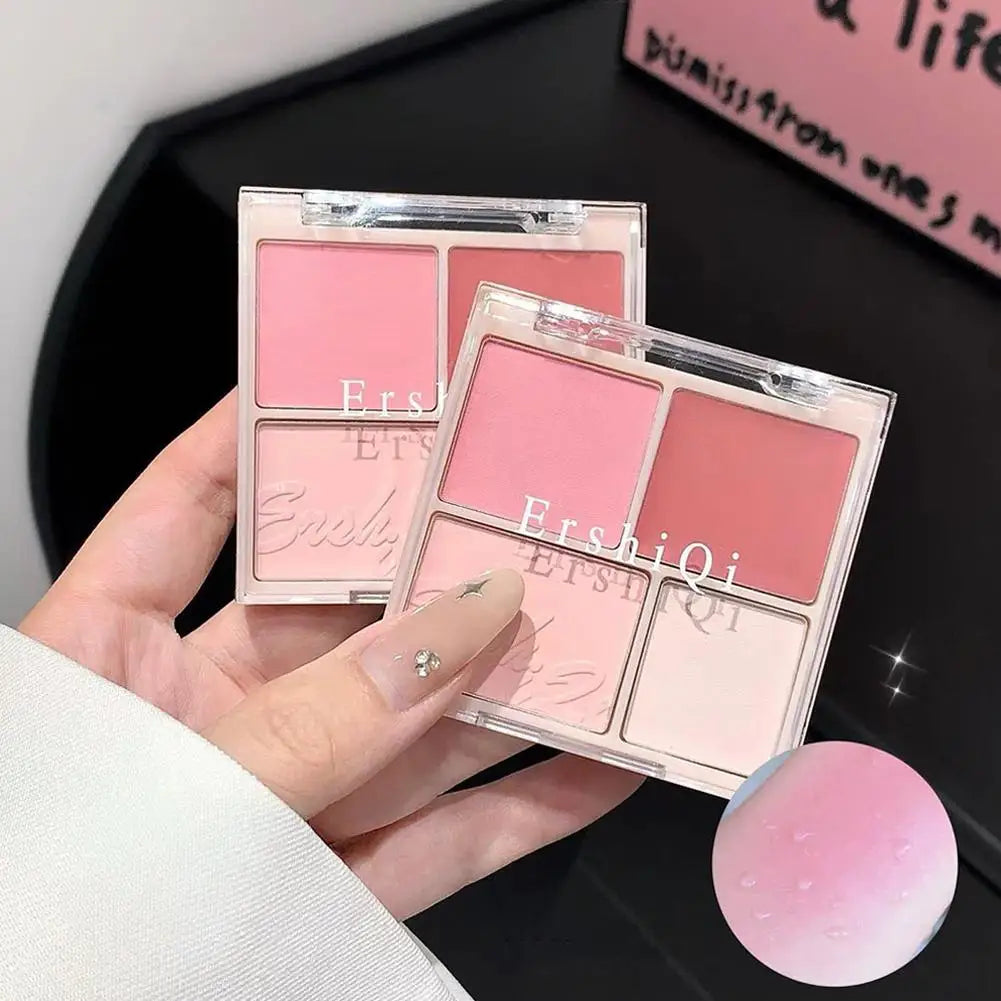 4 Colors Concealer Blush Cream Matte Highlight Contour Makeup All-in-one Palette Rose Hawthorn Cheek Tint Blusher Powder Makeup