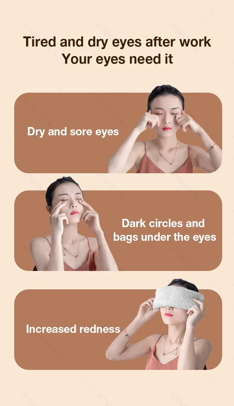 MUKASI Eye Massager with Vibration Bluetooth Music, Smart Massage Eye Mask for Eye Relax, Reduce Eye Strain, Improve Sleep