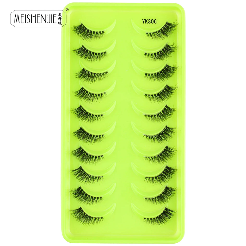 Fake Eyelashes Hot 3/10 Pairs Half Lashes Cat Eye Natural Long Fluffy 3D Mink Lashes Handmade Make up Tools maquillaje Faux Cils