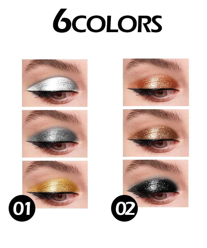 Fit Colors 3 Sections Smoky Eye Water Eyeshadow Diamond Liquid Pearl Shimmer Eye Shadow Liquid Lip Dye