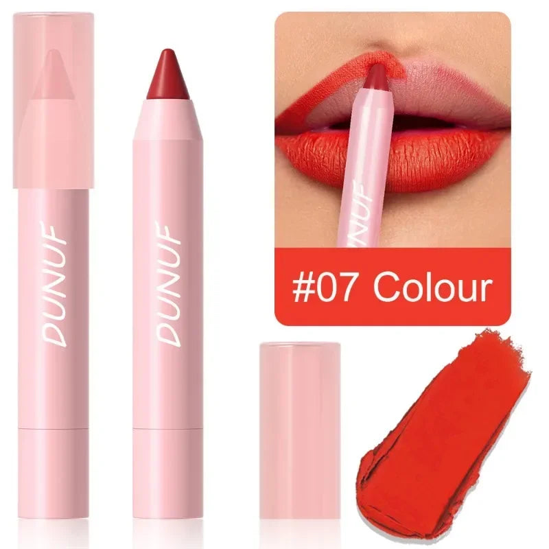 Sexy Dark Red Brown Lipstick Pencil Matte 18 Colors Lip Liner Crayons Rich Full Color Lip Tint Silky Natural Creamy Texture Pen
