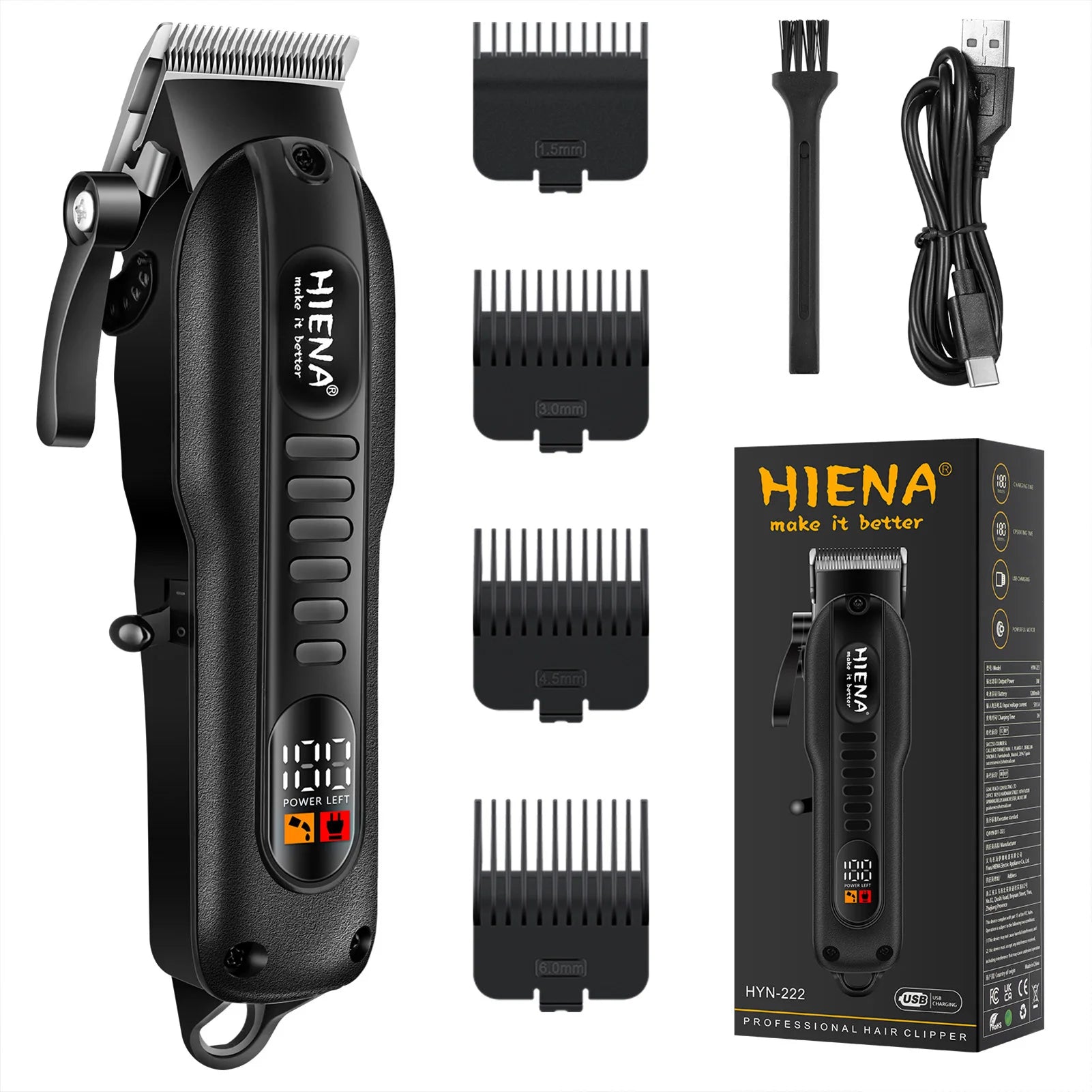HIENA Beard Trimmer Shavers Hair Clippers set for men Hair cutting machine USB Rechargeable Barber clippers professional Haircut