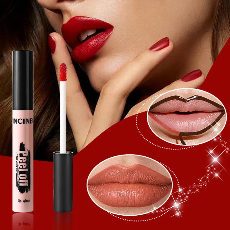 Peel Off Lipstick Matte Pink Tattoo Lip Gloss Waterproof Lipliner Long Lasting Matte Brown Lip Tint Tear-off Lip Stain Cosmetics