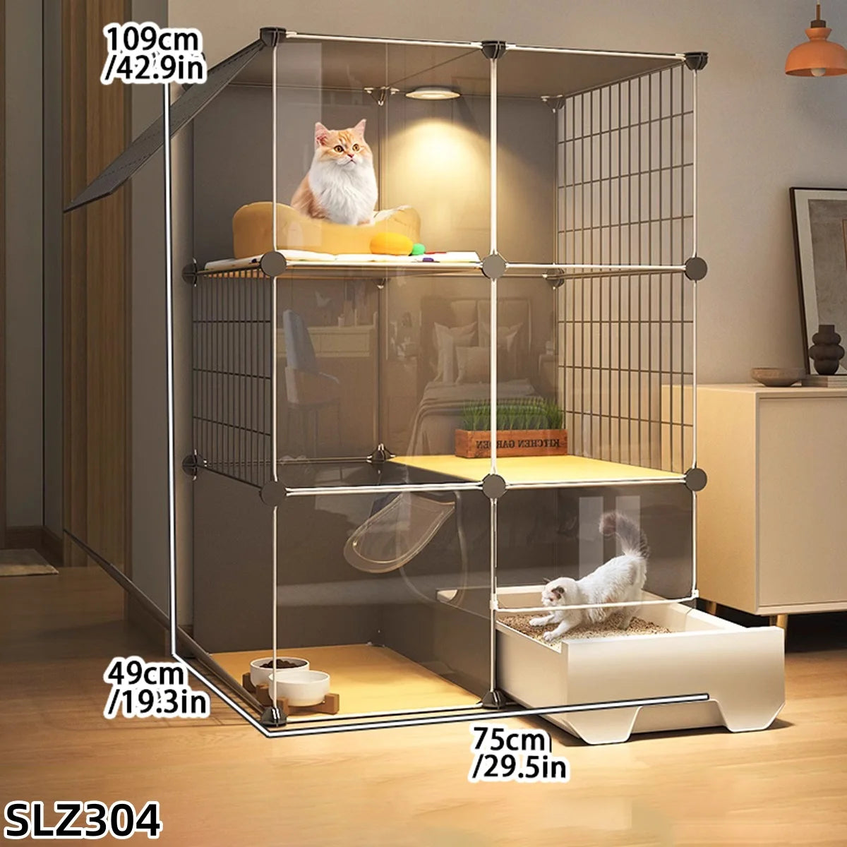 Cat Cage Household Indoor Small Apartment Toilet Cat Litter Box Cat Nest Integrated Cat Villa Cat House Does Not Occupy Space Em