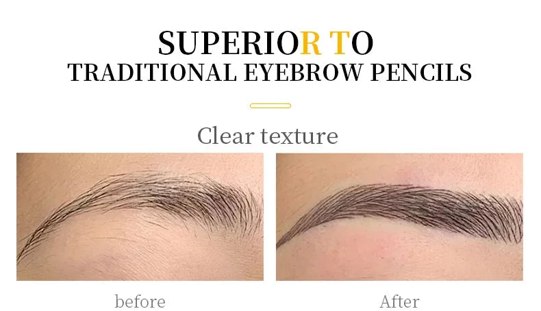 Eyebrow Pen 4 Forks Tip Eyebrow Tattoo Pencil Long Lasting Quick Drying Ultra-fine Sweat-Proof Dark Brown Makeup