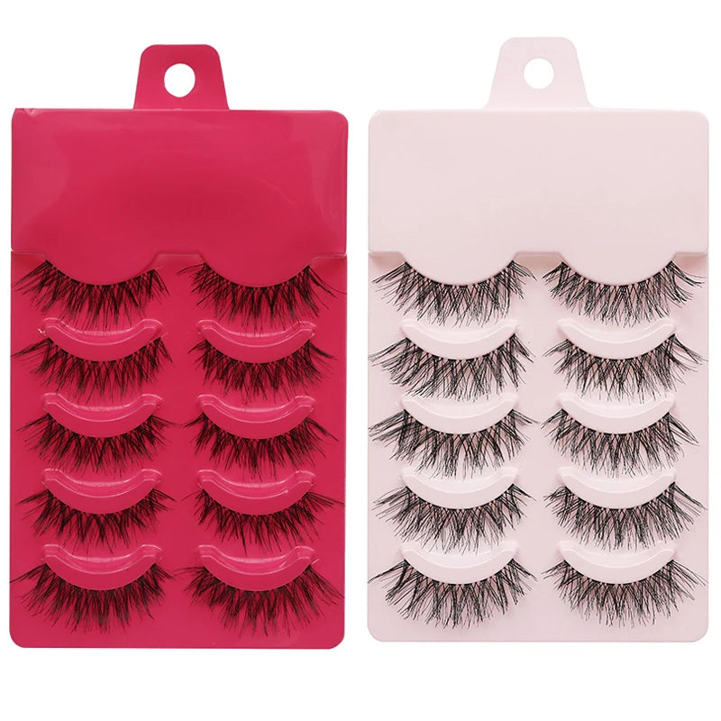 5 Pairs New Natural Manga Lashes Soft Eyelashes Thick False Eyelashes Manga Eyelashes Daily Dating Makeup Eyelashes Lashes Wispy