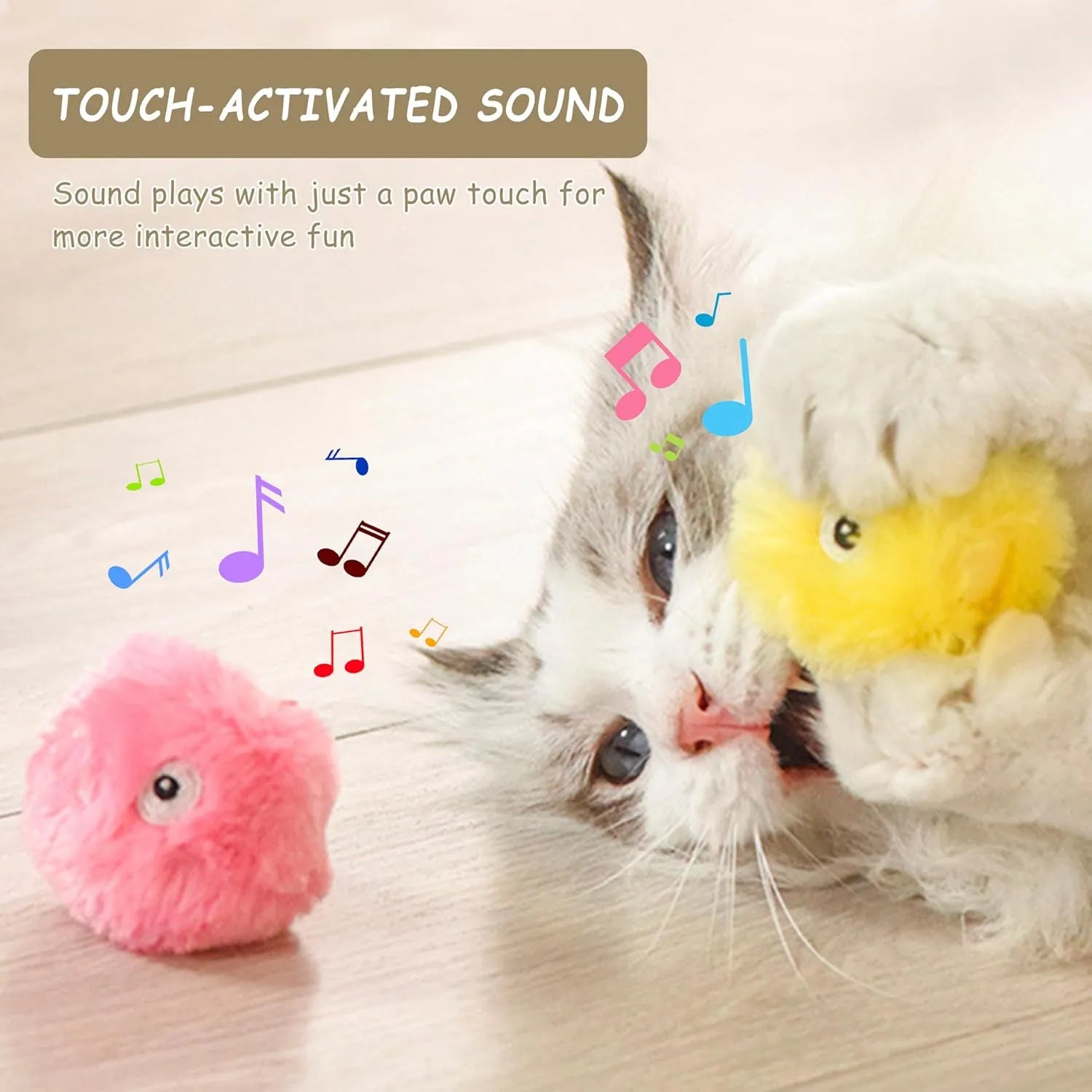 Plush Squeaky Pet Toy Ball, 5.5cm Diameter, Interactive Sound Plaything for Cats & Dogs, Indoor Boredom Relief