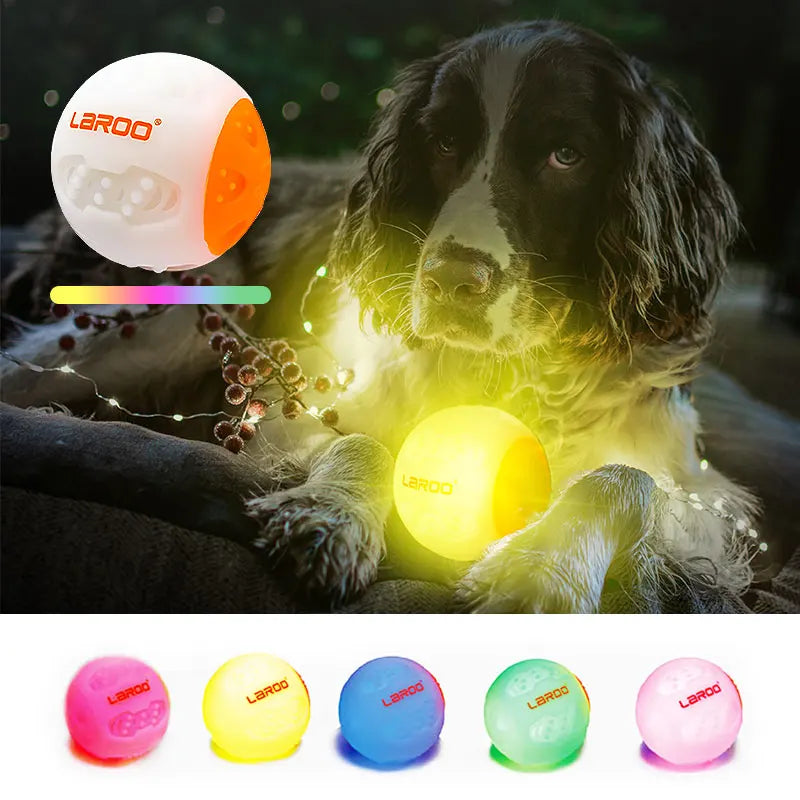 Interactive Dog Toys Durable Rechargeable Puppy Toy Ball Lighted Automatic Waterproof For Aggressive Chewer Dogs Playing Games