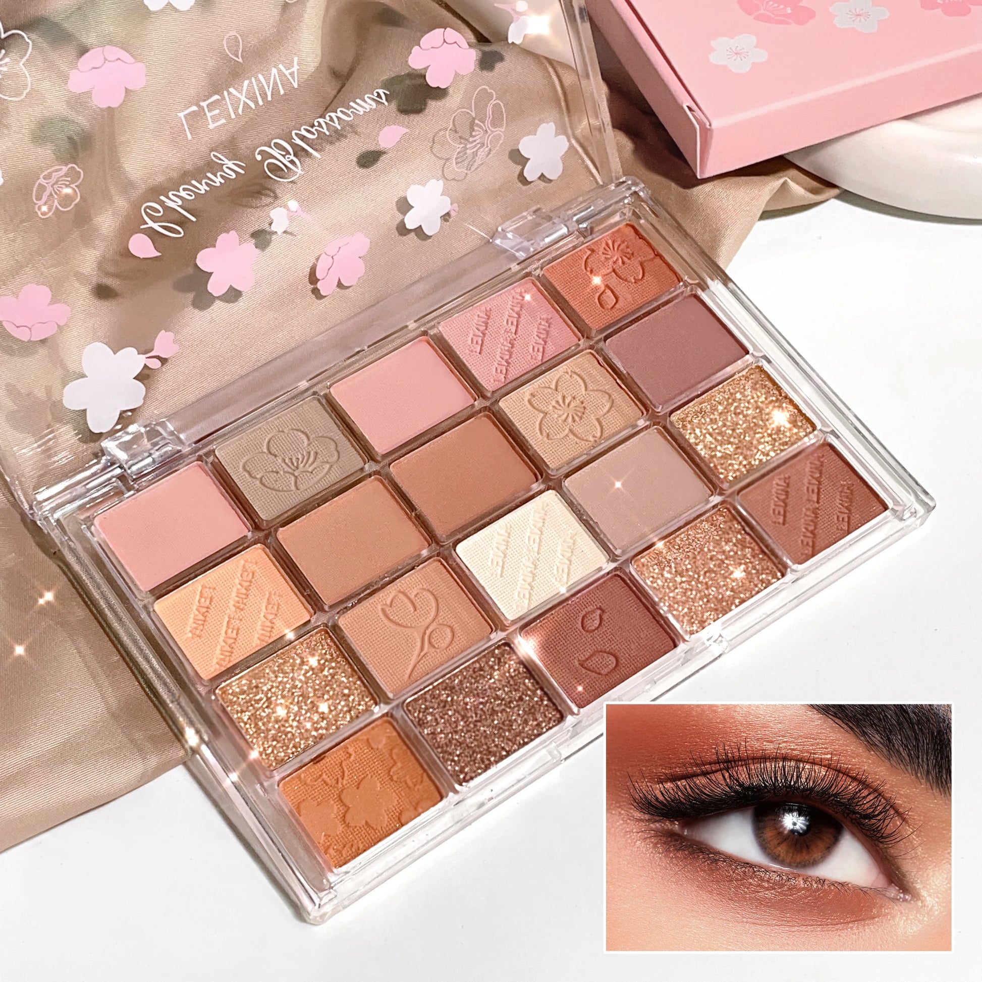 20-Color Eyeshadow Palette with Glitter, Shimmer, and Matte Finishes – Instagram Makeup Palette