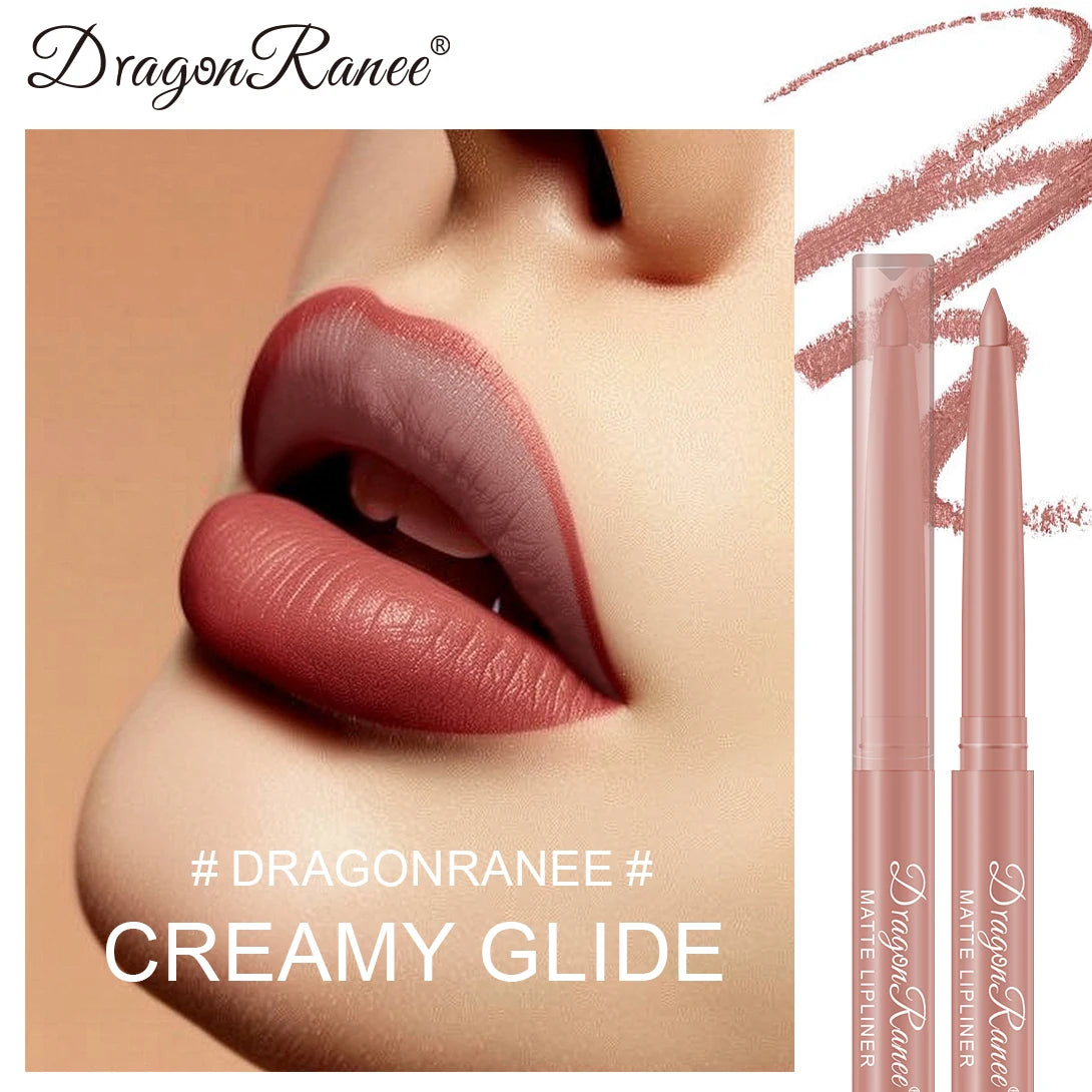 Dragon Ranee 12pcs Soft Matte Water Resistant Eraser Resistant Lip Liner Set Matte and Non-Drying Easy to Line Lip Liner Set