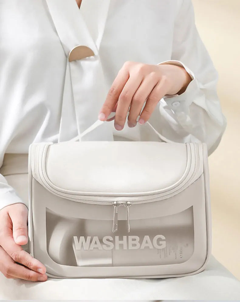 Cosmetic Bag Large Capacity PVC Waterproof Transparent Bag Outdoor Travel Wash Makeup Brush Storage Bag