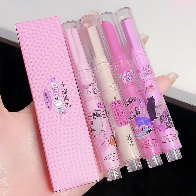 CAPPUVINI Love Shape Lipstick Flower Jelly Water Lip Gloss Clear Light Hydrating Lip Tint Non-stick Cup Korea Cosmetic