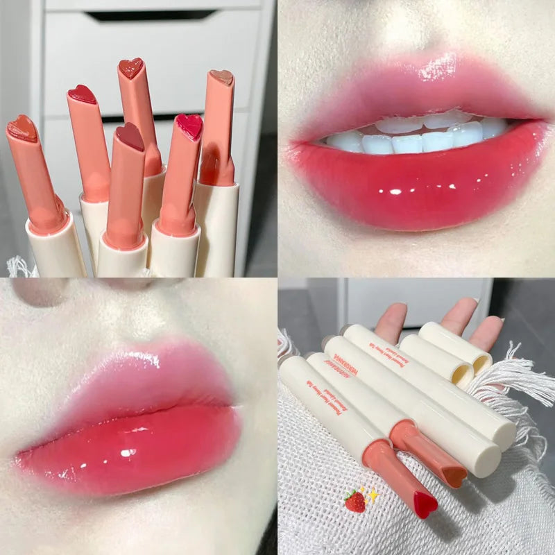 Crystal Honey Solid Lip Glaze Nude Rose Brown Plumping Lip Gloss Moisturising Jelly Tinted Lip Balm Hydrating Black Tea Lipstick