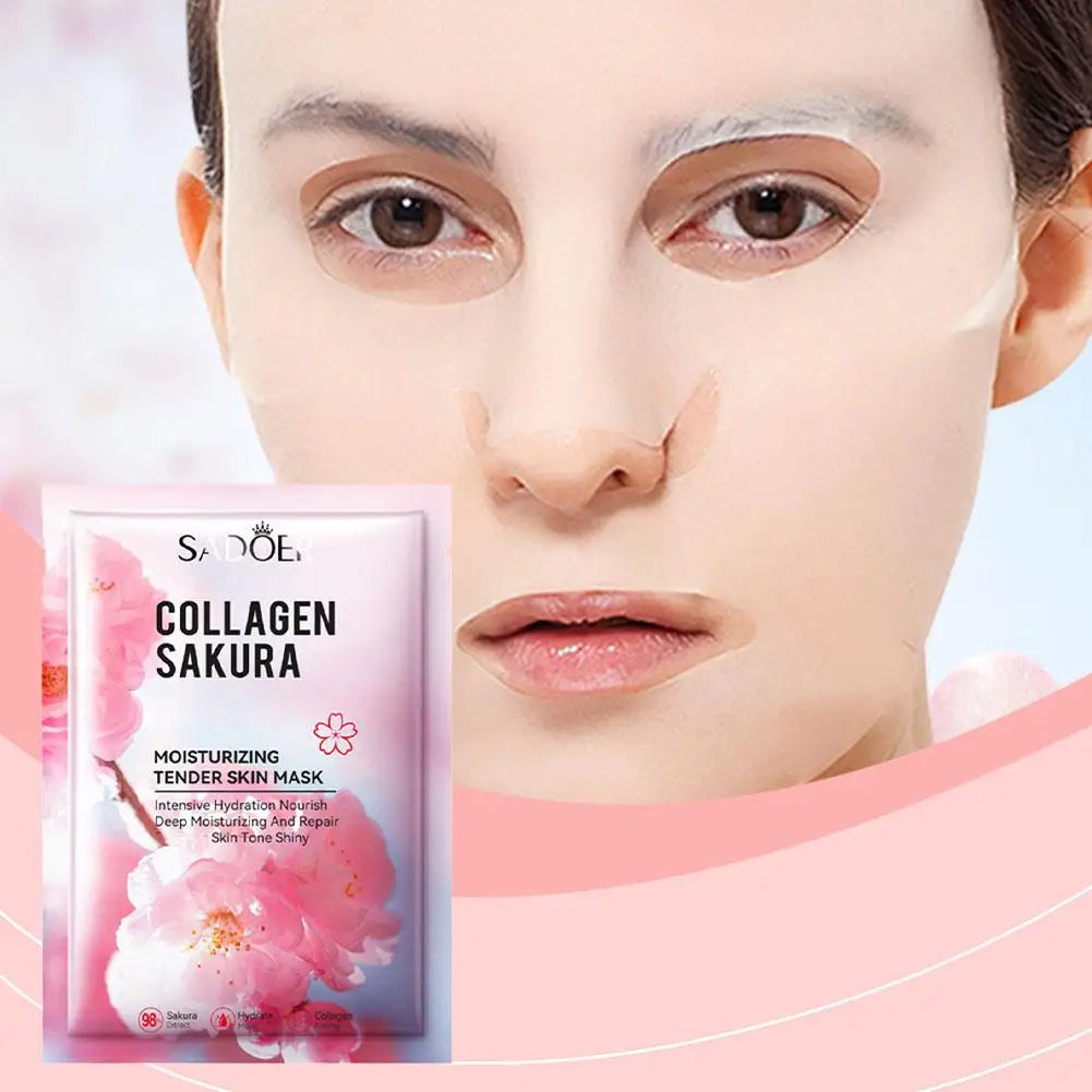 Sakura Collagen Face Mask Moisturizing Lifting Firming Essence Reduces Wrinkles Fine Lines Brighten Facial Mask Beauty Skin Care