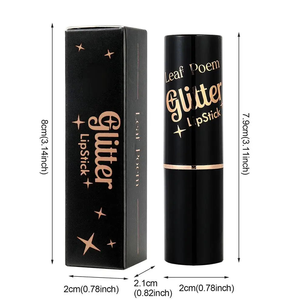 6 Colors Glitter Lipstick Waterproof Lasting Diamond Pearlescent Metallic Lipstick Women Lips Makeup Cosmetic