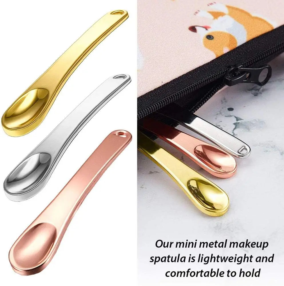 1Pcs Metal Makeup Spatula Mini Spoon Eye Cream Massage Sticks Beauty Scoop for Facial Cosmetic Face Cream Reduce Eye Wrinkles
