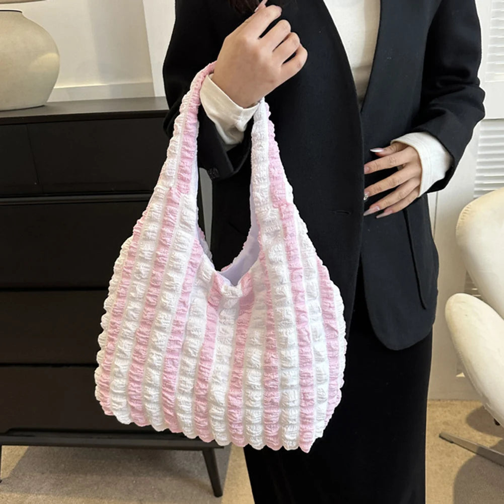 Elegant Handbag Pleated Cloud Bag Female Candy Color Large Capacity Shoulder Bag Handbags Shopping Girls Pouch Tote Bolsas
