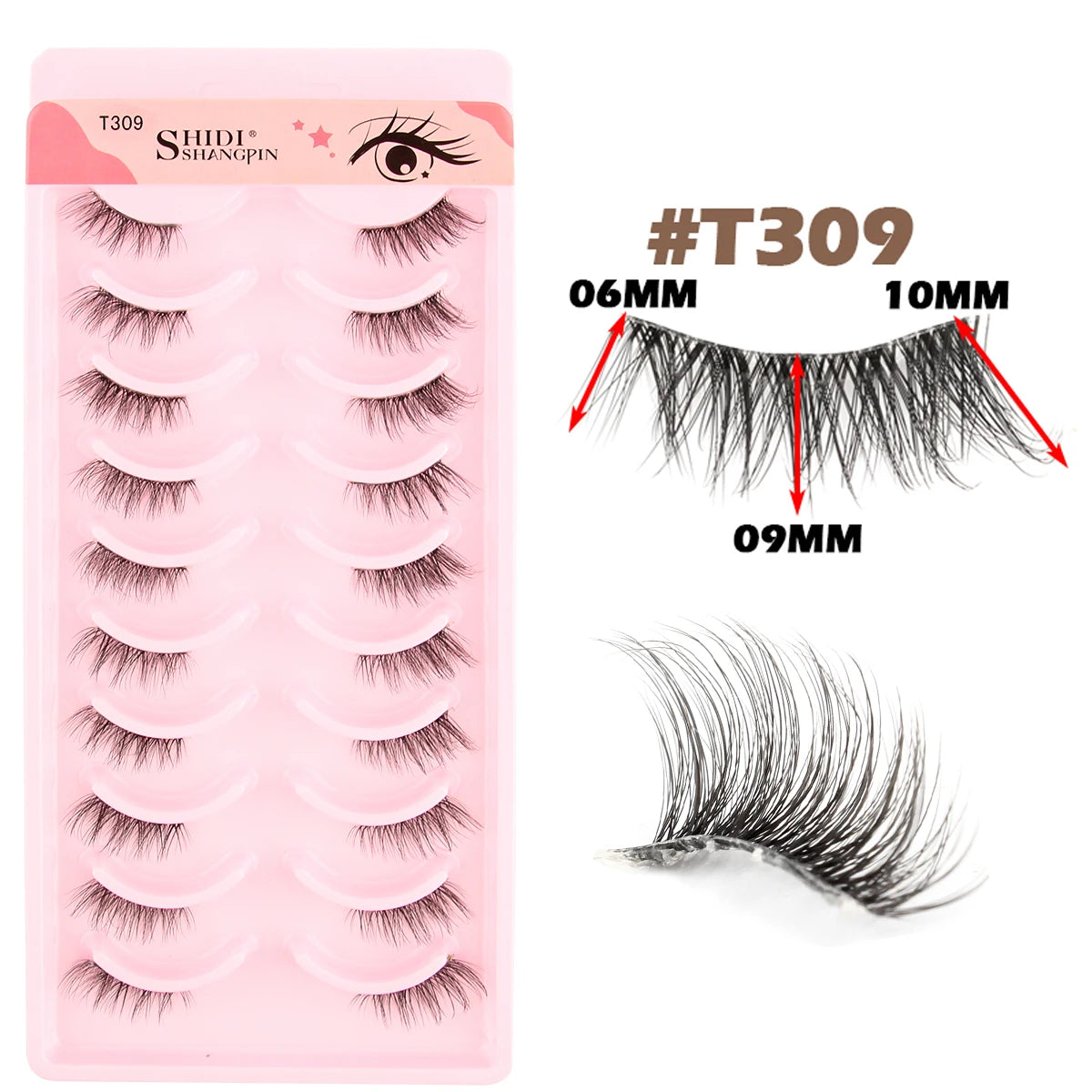 10 Pairs Natural Manga Lashes Soft Eyelashes Thick False Eyelashes Manga Eyelashes Daily Dating Makeup Eyelashes Lashes Wispy