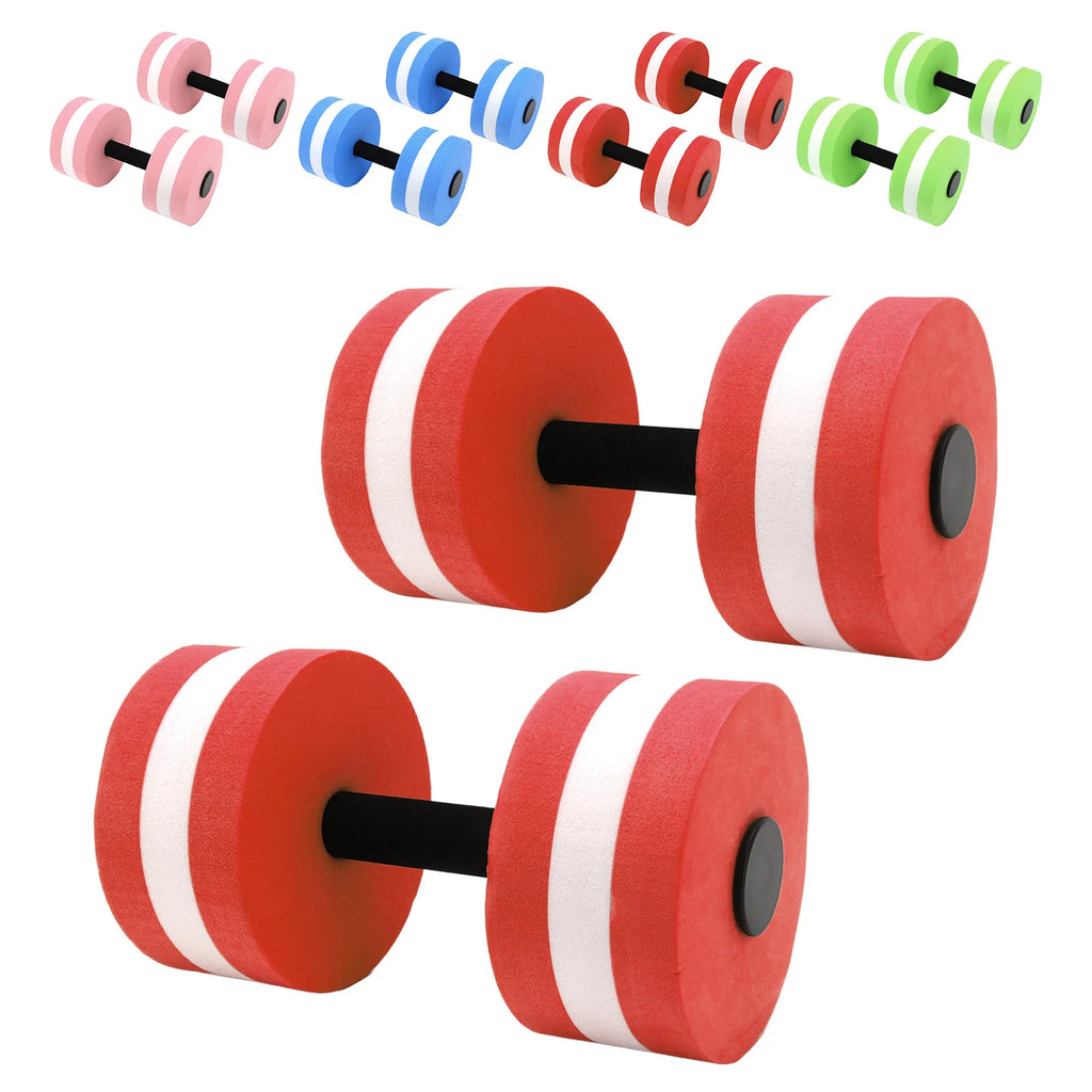 2pcs EVA Water Foam Floating Dumbbell Swimming Pool Water Weight Aerobics Automatic Float Barbell Swim Fitness Dumbbell