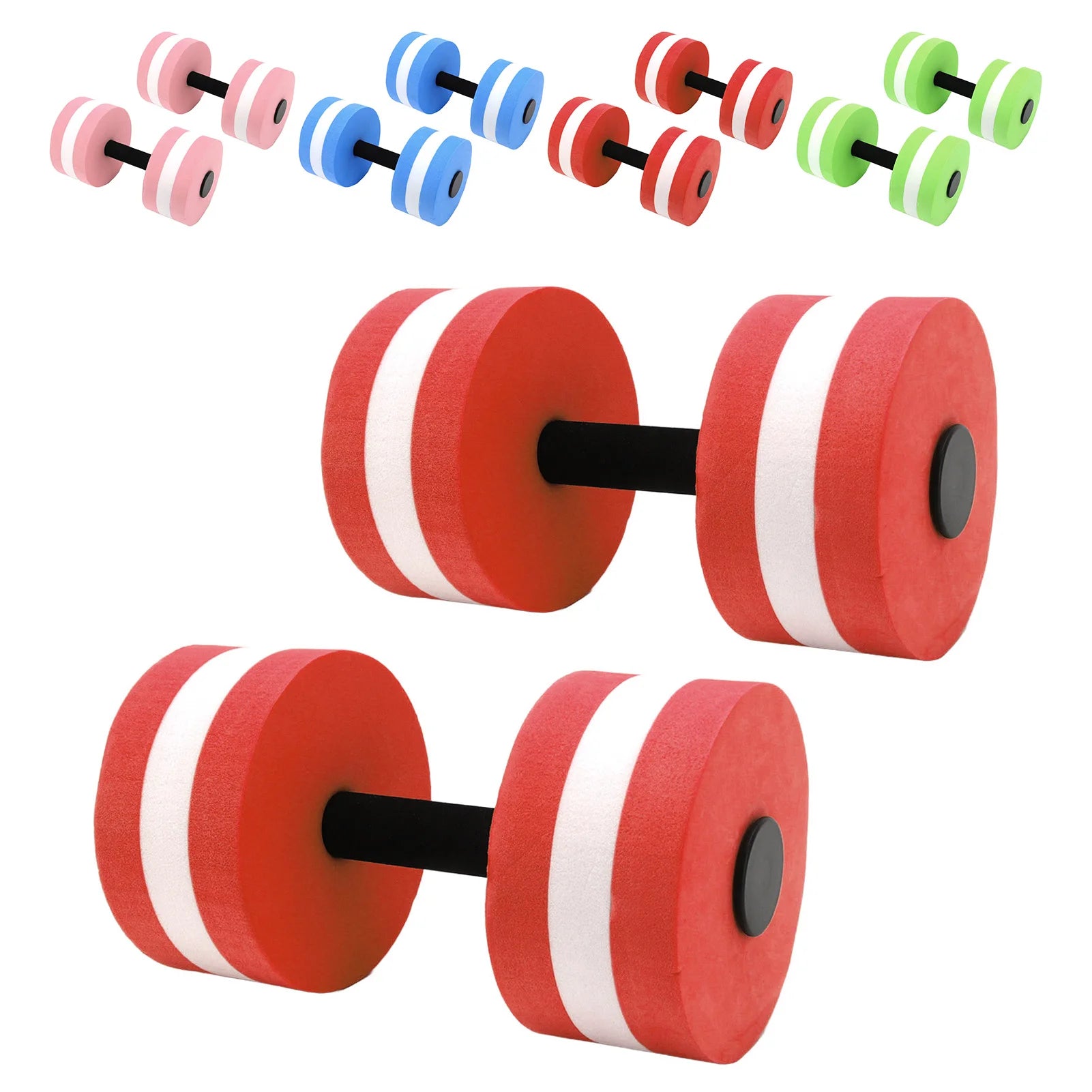 2pcs EVA Water Foam Floating Dumbbell Swimming Pool Water Weight Aerobics Automatic Float Barbell Swim Fitness Dumbbell