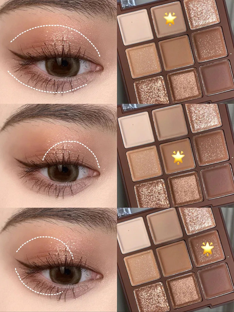 9 Colors All Matte Eyeshadow Palette Eyeshadow Primer Waterproof Glitter Nude Eye Pigment Matte Shimmer Shine Eye shadow Powder
