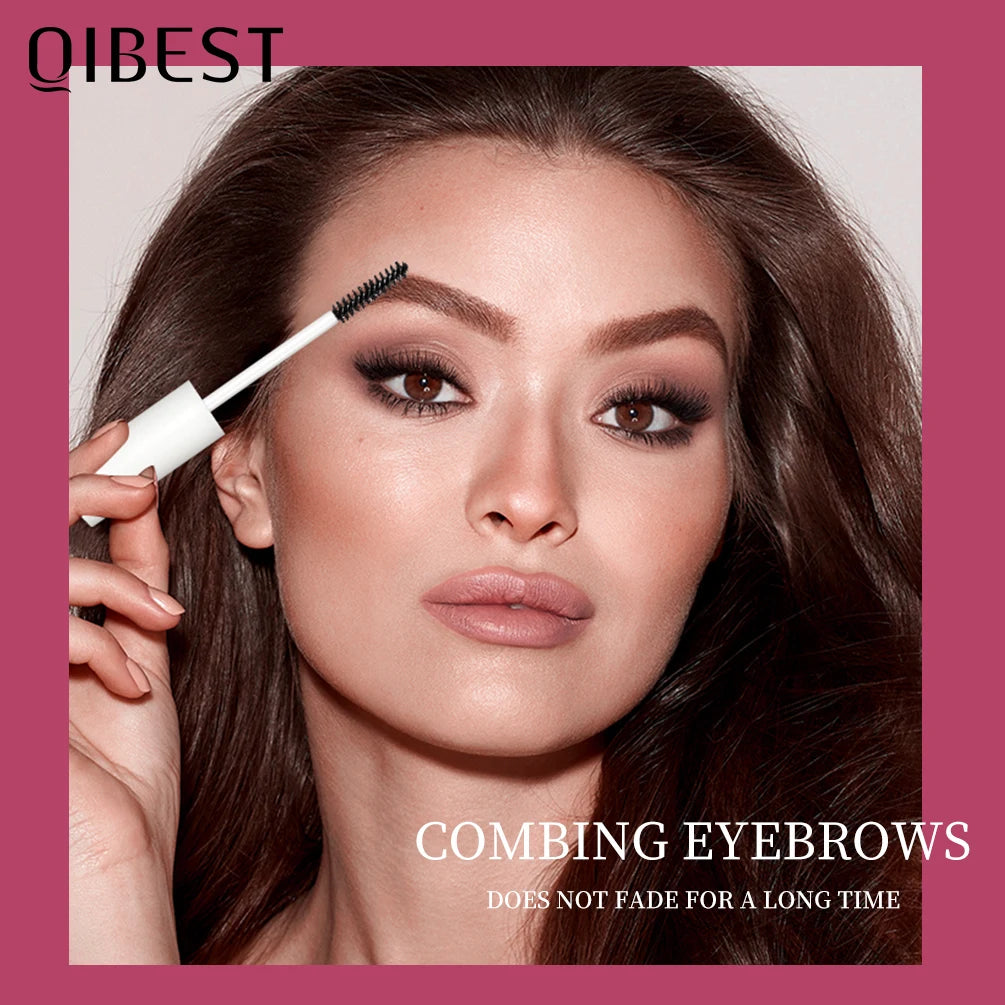 QIBEST Transparent Eyebrow Pomade Brow Natural Waterproof Long Lasting Creamy Texture Tinted Sculpted Brow Gel Set With Brush