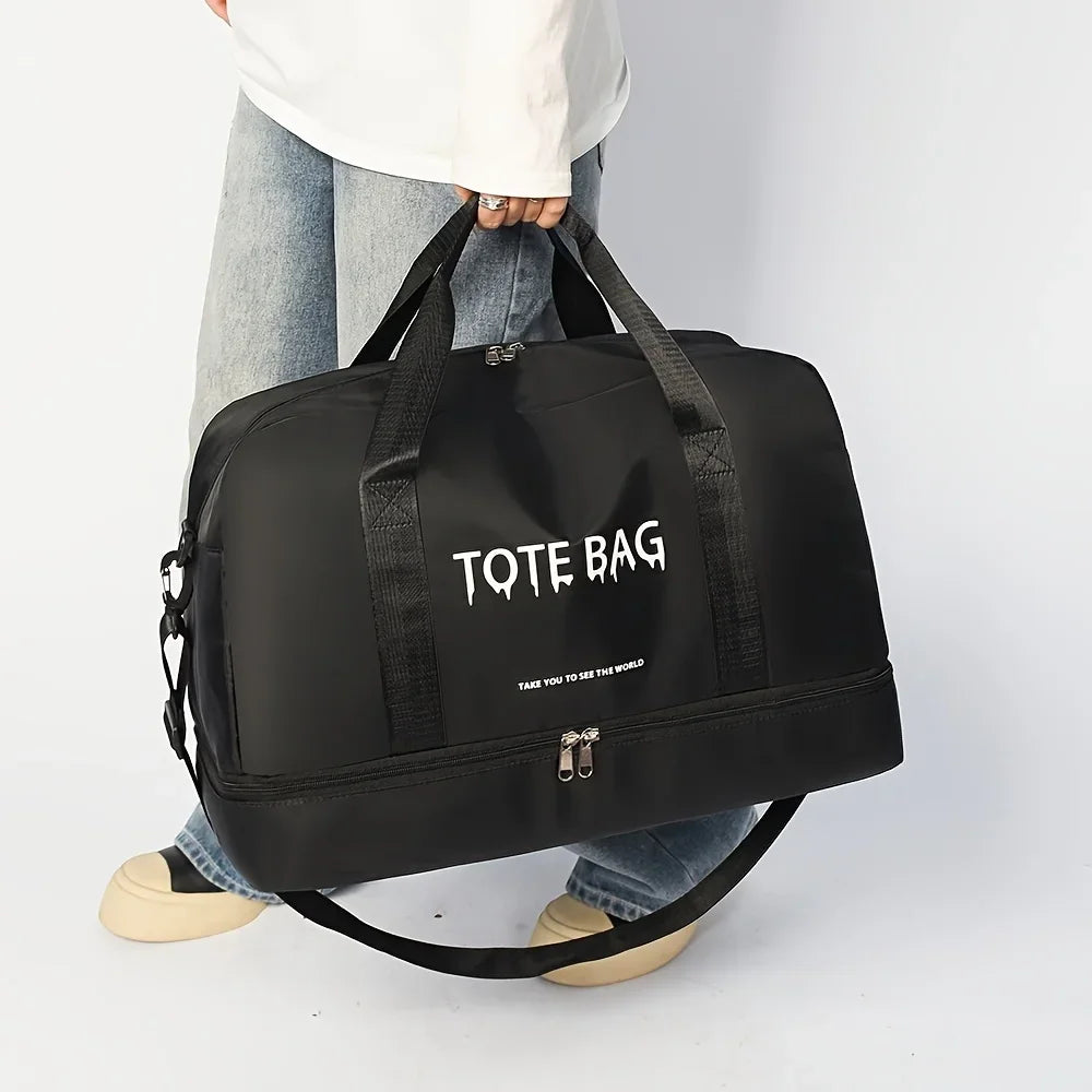 Multifunctional Large-Capacity Travel Duffle Bag with Adjustable Shoulder Strap, Durable Nylon Casual Gym Bag for Sports
