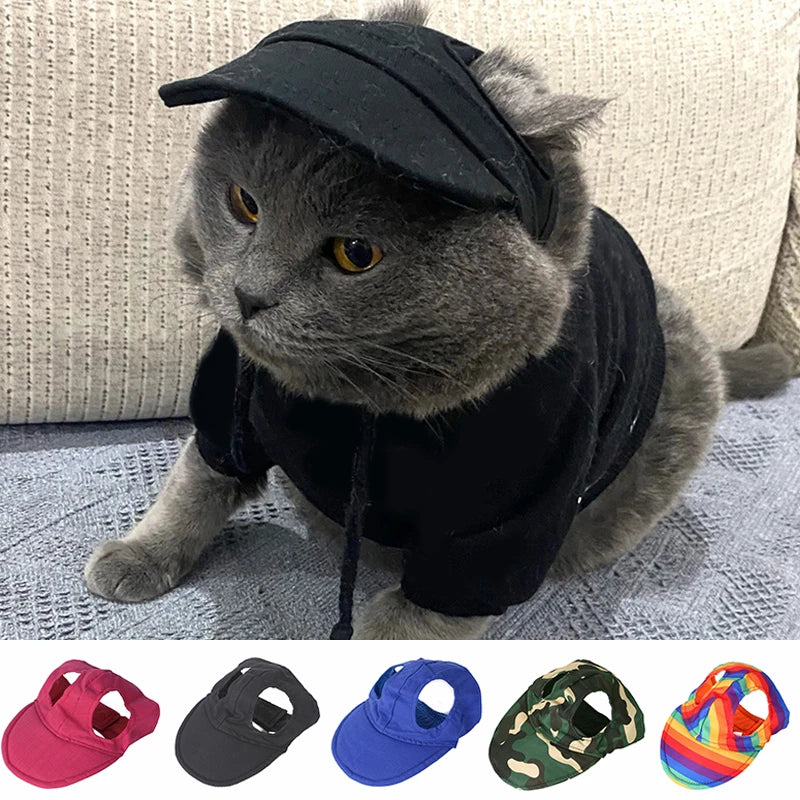 Summer Pet Baseball Cap Pet Hat With Ear Holes Sunscreen Dog Cap For Large Medium Small Dogs Outdoor Hiking Hat Pet Accessories