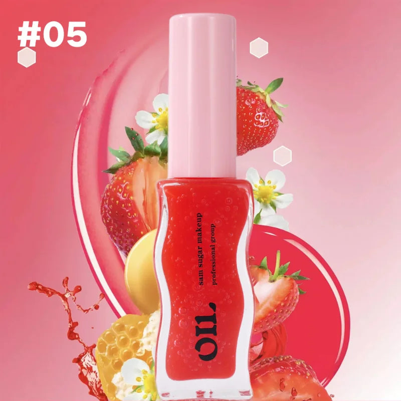 Sheer Pearlescent Mirror Lip Gloss Liquid Lipstick Fruit Honey Infused Lip Oil Reduce Lip Lines Moisturizing Lip Balm Cosmetics