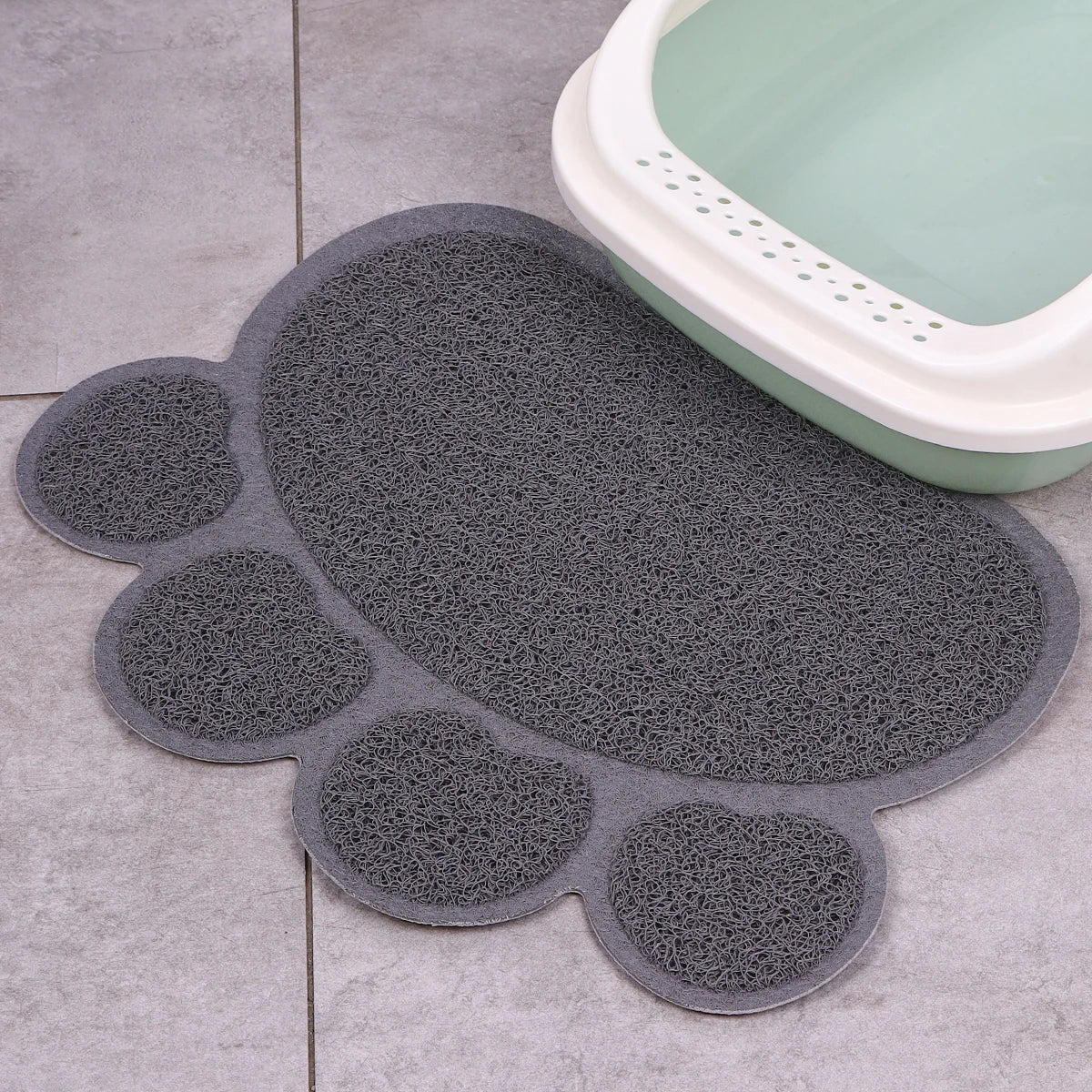A cat claw shape waterproof pet cat and dog feeding mat, non-slip cat food mat, dog water bowl mat for indoor use