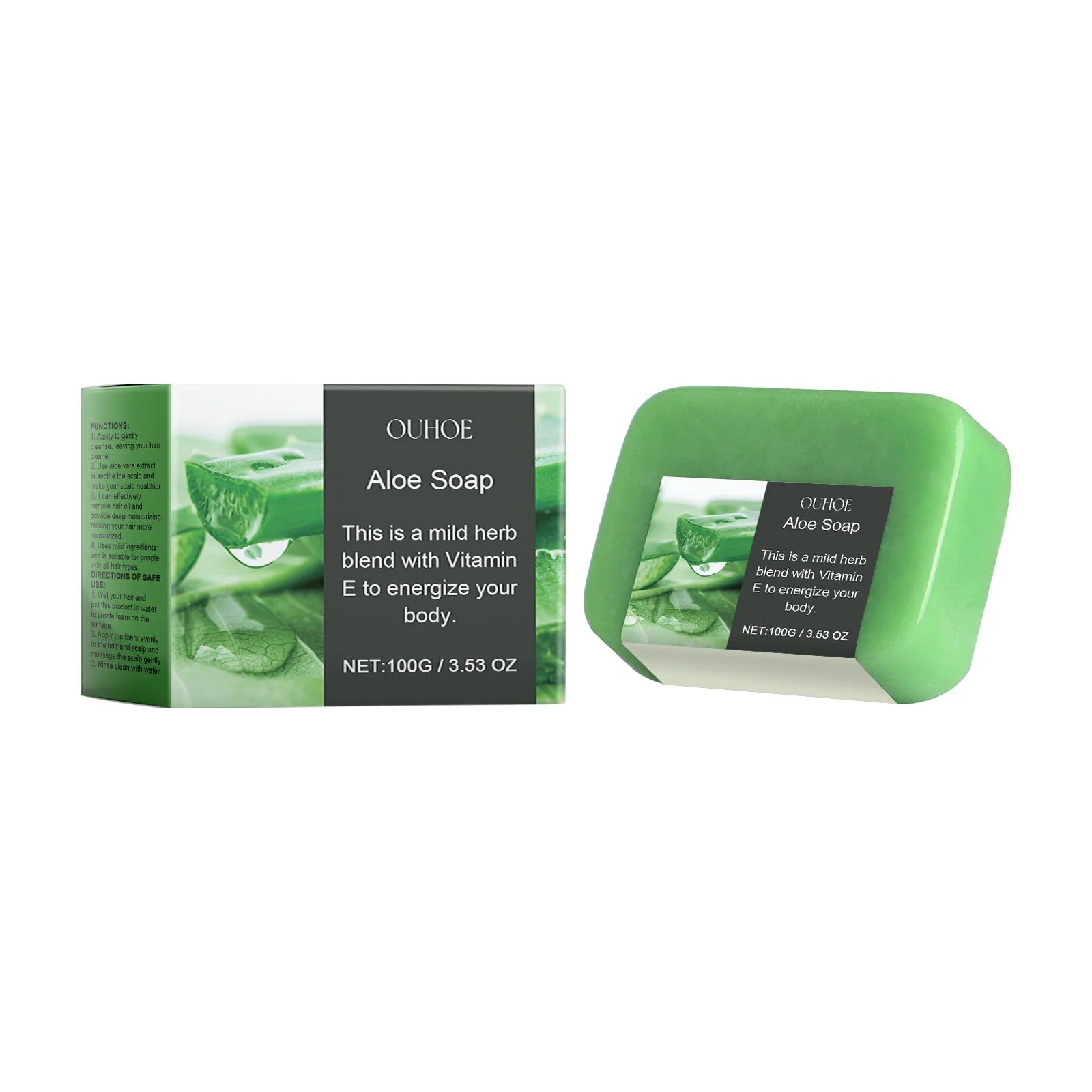 Aloe Nourishing Shampoo Soap Fluffy Strengthening Anti Hair Loss Oil Control Frizzy Curly Repair Damage Hair Shampoo Bar Soap