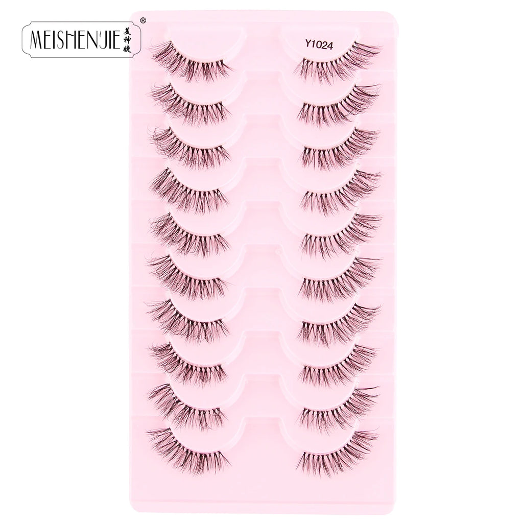 Fake Eyelashes Hot 3/10 Pairs Half Lashes Cat Eye Natural Long Fluffy 3D Mink Lashes Handmade Make up Tools maquillaje Faux Cils