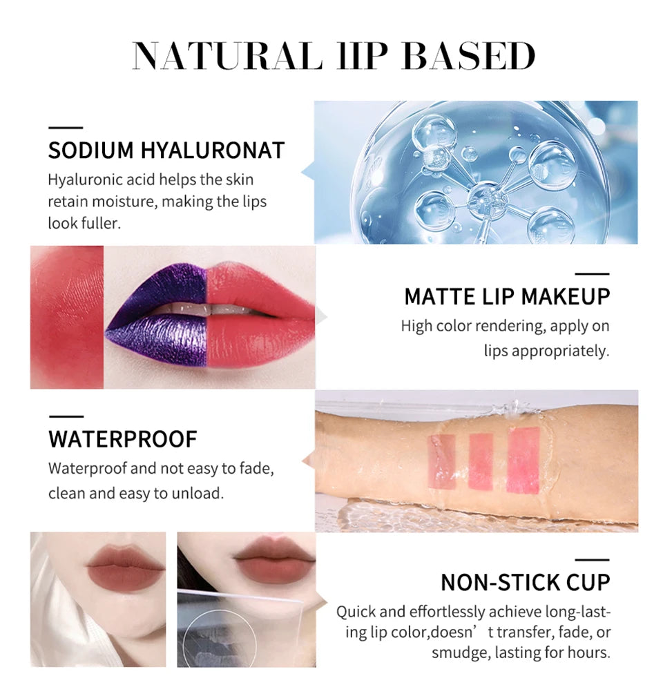 3 Colors Waterproof Peel-off Liquid Lipstick Lasting Moisturizer Lip Gloss No Fading Sexy Lip Gloss Tattoo Dyed Lip Cosmetics